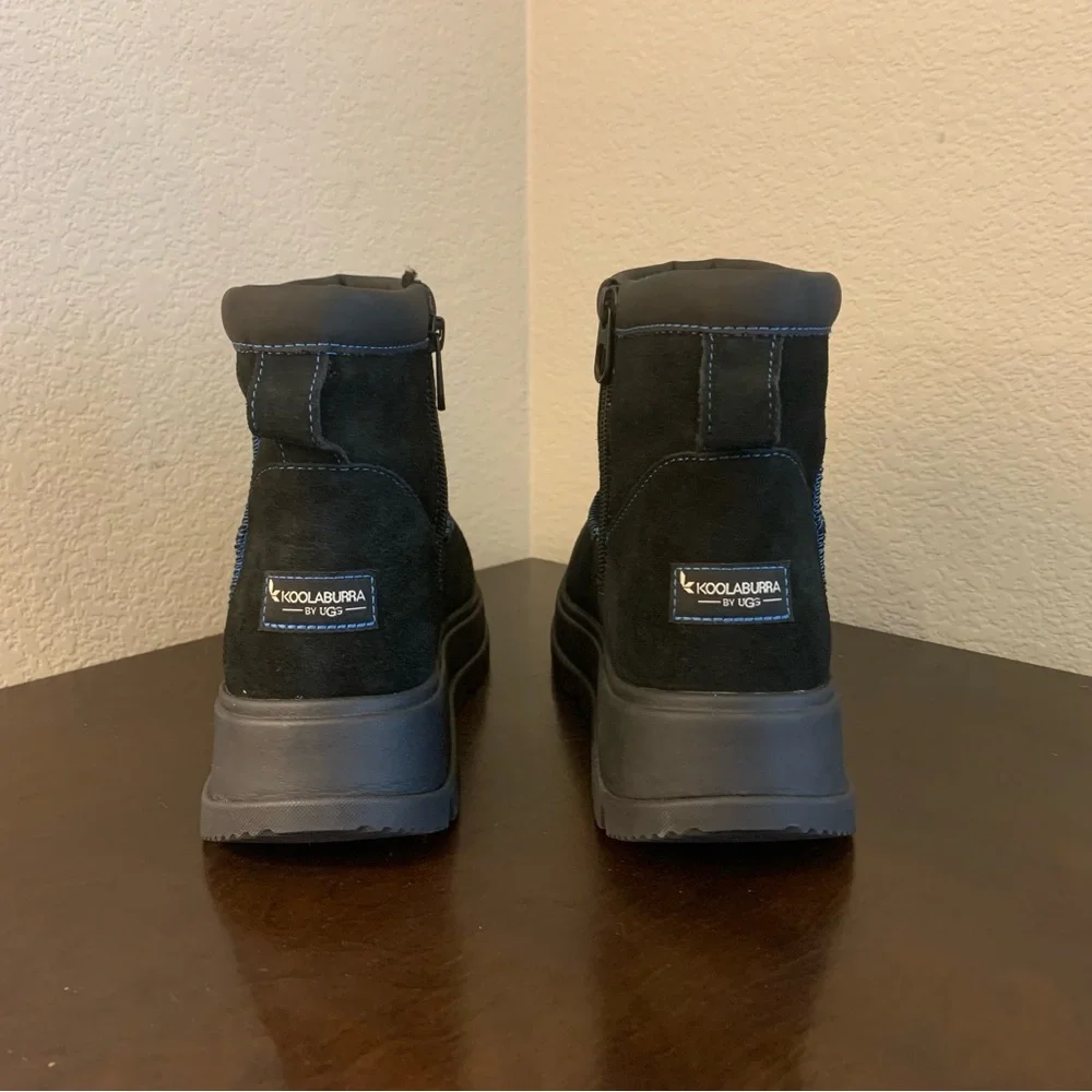 UGG Koolaburra - Wedge Black Blue Suede Ankle Boots Women's Size 10